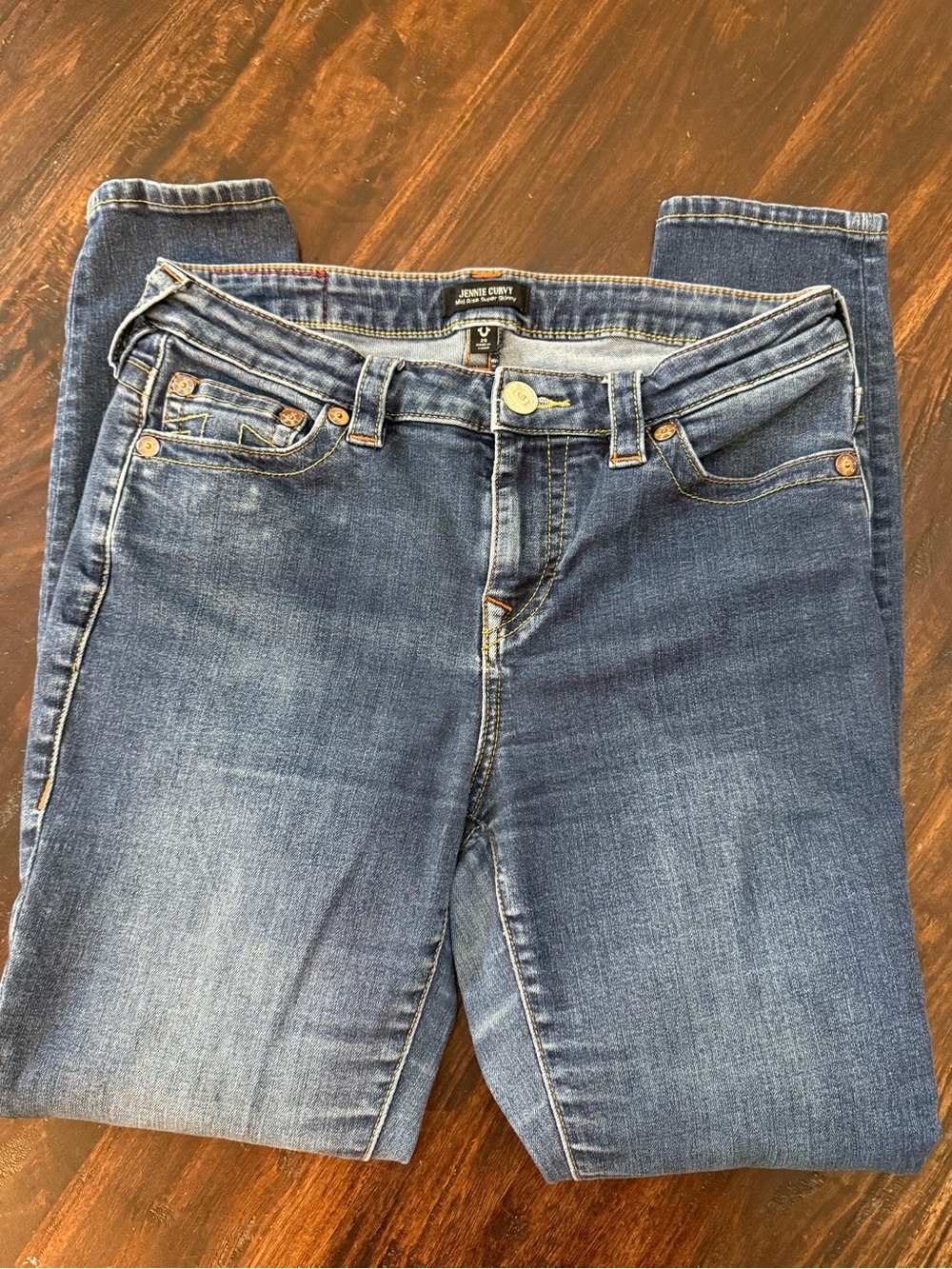 True Religion Jennie Curvy Mid Rise Super Skinny Jeans 28” Inseam